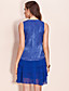  TS Shimmering Fabric Layered Chiffon Ruffle Dress