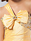  Trumpet/Mermaid One Shoulder Court Train Taffeta Evening Dress