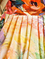  ts annata stampato fiori vestito gonfio con cintura
