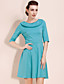  TS Folded Collar 3/4 Sleeve Dress (More Colors)