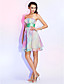  A-line Strapless Short/Mini Chiffon Dress