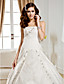  Ball Gown Strapless Chapel Train Satin And Organza Wedding Dress