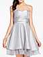  A-line Sweetheart Strapless Knee-length Organza Over Taffeta Organza Bridesmaid Dress