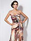  Trumpet/Mermaid Sweetheart Strapless Floor-length Chiffon Beading Split Front Ruching Evening Dress