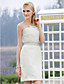  gaine / colonne bustier en organza mini robe de mariée en satin courte