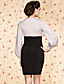  TS VINTAGE Contrast Color Puff Sleeve Mix Fabric Dress