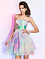  A-line Strapless Short/Mini Chiffon Dress