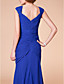  guaina / colonna scollo a V piano di lunghezza madre chiffon del vestito sposa