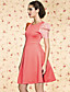  ts vintage contrasterende kleur ruches jurk