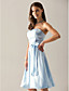  A-line Princess Strapless Knee-length Satin Bridesmaid/ Wedding Party Dress