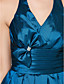  A-line Halter Knee-length Taffeta Bridesmaid Dress