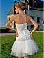  Sheath/Column Sweetheart Knee-length  Lace And Tulle Wedding Dress