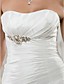  A-line Strapless Chapel Train Taffeta Wedding Dress