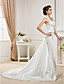  Trumpet/ Mermaid Halter Satin Wedding Dress with Removable Court Train