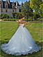  Ball Gown Sweetheart Chapel Train Organza Wedding Dress