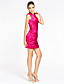  Sheath/ Column Straps Short/ Mini Satin Bridesmaid Dress