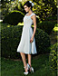  A-line/Princess Square Knee-length Chiffon Wedding Dress