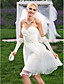  A-line Sweetheart Knee-length Organza Wedding Dress
