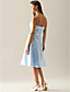  A-line Princess Strapless Knee-length Satin Bridesmaid/ Wedding Party Dress