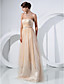  A-line Strapless Floor-length Tulle Evening Dress
