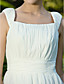  A-line/Princess Square Knee-length Chiffon Wedding Dress