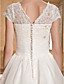  A-line Bateau Organza And Lace Wedding Dress