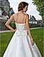  A-line Chapel Train Tulle Wedding Dress With Removable Straps