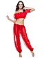  dancewear chiffon com beading topo barriga e calça para senhoras mais cores