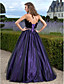  A-line Strapless Floor-length Tulle Evening Dress With Feathers/fur