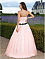 baljurk strapless vloer-length tule avondjurk