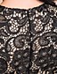  ts sort og hvid lav talje blonder kjole