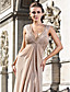  Sheath/Column V-neck Floor-length Chiffon Evening Dress With Beading And Ruching