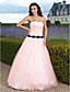 baljurk strapless vloer-length tule avondjurk