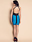  TS Halter Contrast Color Bodycon Bandage Dress