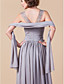  schede / column v-hals vloer-lengte chiffon moeder van de bruid jurk met een wrap
