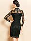  TS High Neck Lace Slim Dress