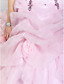  Ball Gown Strapless Floor-length Organza Evening Dress