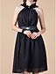  A-line High Neck Knee-length Chiffon Mother of the Bride Dress