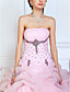  Ball Gown Strapless Floor-length Organza Evening Dress