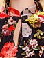  TS VINTAGE Velvet Floral Print Bodycon Chineses Dress