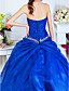  Ball kappe Sweetheart Floor-length Organza Evening kjole med perler og Side Drapering