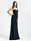  Sheath/Column Strapless Sweetheart Floor-length Chiffon Bridesmaid Dress