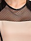  ts mesh en leer splicing mouwloze schede jurk
