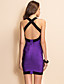  TS Contrast Color Backless Strap Bodycon Bandage Dress