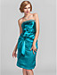  Sheath/Column Strapless Knee-length Satin Cocktail Dress