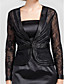  Sheath/Column Square Knee-length Lace|Stretch Satin Evening Dress With Wrap