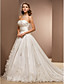  A-line Strapless Chapel Train Kapok Yarn Wedding Dress