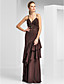  Sheath/Column V-neck Floor-length Chiffon Evening Dress