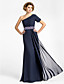  schede / kolom een ​​schouder vloer-length chiffon moeder van de bruid jurk