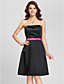  A-line Straps Knee-length Satin Cute Bridesmaid Dress with Removale Straps